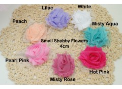 SMALL Shabby flowers  (Pack of 6) - 4cm